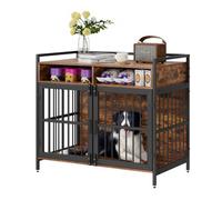 VEVOR Furniture Style Dog Crate with Storage, 104.1 cm Dog Crate Furniture Large Breed with Double Doors, Wooden Dog Cage for Large/Medium Dog Indoor,