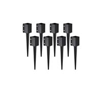 Vevor FXDD35YC24YCFUXF1V0 24 x 4 x 4 in. Metal Black Powder Coated Post Stake Ground for Mailbox - Pack of 8