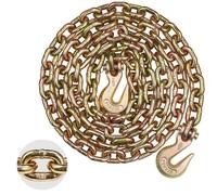 VEVOR G80 Transport Binder Chain, 3/8" x 10.3' Tow Chain with Clevis Grab Hooks, 7100 lbs Safe Working Load, Heavy Duty Trailer Logging Chain for Transporting Towing Truck Tie Down Binding Equipment