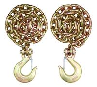 VEVOR G80 Transport Binder Chain, 3/8" x 2.9' 2-Pack Tow Chain with Clevis Snap Hook, 7100 lbs Safe Working Load, Heavy Duty Logging Chain for Transporting Towing Truck Tie Down Binding Equipment