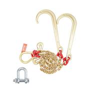 VEVOR G80 V Bridle Chain, 5/16" x 2' Towing Chain Bridle with 15" J Hooks and Grab Hooks, Heavy Duty Transport Tow Chain Bridle with 10800 lbs Safe Working Load for Flatbed Truck Wrecker Recovery
