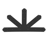 VEVOR Gable Plate, Black Powder-Coated Truss Connector Plates, 12:12 Pitch Gable Bracket, 4 mm / 0.16" Stainless Steel Truss Nail Plates, Decorative G