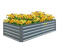 VEVOR Galvanized Raised Garden Bed, 80" x 40" x 19" Metal Planter Box, Gray Steel Plant Raised Garden Bed Kit, Planter Boxes Outdoor for Growing Vegetables,Flowers,Fruits,Herbs,and Succulents
