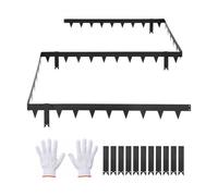 VEVOR Galvanized Steel Landscape Edging, 10-Pack 1016 x 114 mm Metal Edging for Landscaping with 11 Mounting Clips, Heavy Duty Metal Garden Edge Borde