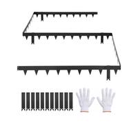 Vevor Galvanized Steel Landscape Edging, 10-Pack 1016 X 114 mm Metal Edging For Landscaping With 11 Mounting Clips