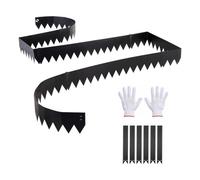Vevor Galvanized Steel Landscape Edging, 6-Pack 1016 X 152 mm Metal Edging For Landscaping With 6 Mounting Clips, Black