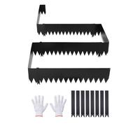 Vevor Galvanized Steel Landscape Edging, 6-Pack 1016 X 254 mm Metal Edging For Landscaping With 8 Mounting Clips, Black