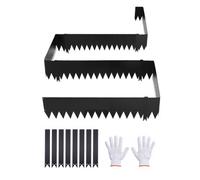 Vevor Galvanized Steel Landscape Edging, 6-Pack 1016 X 254 mm Metal Edging For Landscaping With 8 Mounting Clips, Black