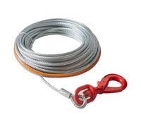 VEVOR Galvanized Steel Winch Cable, 9.5 mm x 30.5 m 6895 kg Breaking Strength, Wire Winch Rope with Swivel Hook, Towing Cable Heavy Duty, Universal Fi
