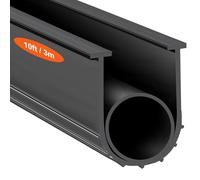 VEVOR JN-10FT Rubber U Shape +O Ring Combination Bottom Weather, 10ft Weatherproofing Garage Seal, 5/16 inch T-Ends and 3 3/4 inch Width, for Doors, Black