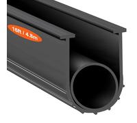 VEVOR Garage Door Seals Bottom Rubber, U Shape +O Ring Combination Garage Door Bottom Weather Seal, 16ft Weatherproofing Garage Door Seal, 5/16 inch T-Ends and 3 3/4 inch Width, for Doors, Black