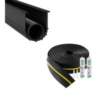VEVOR Garage Door Threshold and Bottom Seals Kit, 20 FT U Shape+O Ring Universal Garage Door Bottom Seal Weatherstrip PVC, Combine with Weatherproof Garage Threshold Seal Strip with Adhesive, Black