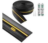 VEVOR Garage Door Threshold Seal Strip, 16.5 FT Universal Garage Door Floor Seal Strip with Adhesive, Garage Door Bottom Weatherproof Strip, Upgraded Thick PVC DIY Weather Stripping Replacement, Black
