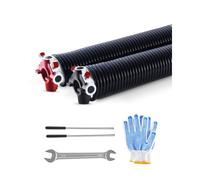 VEVOR Garage Door Torsion Springs, Pair of 0.25 x 2 x 31 in, 16000 Cycles, Electrophoresis Black Coated for Replacement, Garage Door Springs with Non-Slip Winding Bars, Gloves and Mounting Wrench