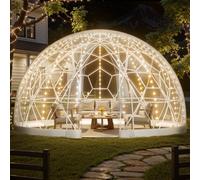 VEVOR Garden Dome Tent, 15 x 9.5 ft Outdoor Clear Bubble Tent for 10-14 Person, Weatherproof Geodesic Dome Greenhouse with Window, PVC Igloo Tents for