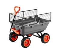 Vevor Garden Dump Cart, 800 Lbs Poly Dump Cart, Garden Carts Dumps Wagon With Storage Fence, Yard Wagon For Plants, Soil