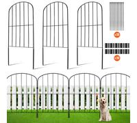 VEVOR Garden Fence, No Dig Fence 24''(H) x13''(L) Animal Barrier Fence, Underground Decorative Garden Fencing with 2 inch Spike Spacing, Metal Dog Fence for The Yard and Outdoor Patio, 10 Pack