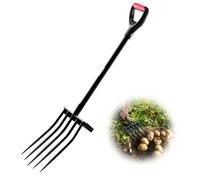 VEVOR Garden Fork, 5-Tine Gardening Pitchfork with Metal Handle, 41 in Heavy Duty Digging Fork with Y Grip, Forged Steel Spading Fork for Hay Potato Composting Transplanting Aeration
