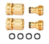 VEVOR Garden Hose Quick Connect 3/4 inch Male & Female 200 PSI Heavy Duty Solid Brass Quick Connector 2 Sets Garden Hose Fitting No Leak Water Ho