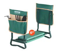VEVOR Garden Kneeler and Seat, 6 in Wide Kneeling Pad, Heavy Duty Garden Kneeling Stool, Folding Garden Seat with 2 Tool Bags, Relieve Knee & Back Pain, Portable Garden Bench for Women Grandparents
