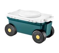 VEVOR Garden Scooter with Seat, 2 in 1 Rolling Garden Cart with Storage Bin, Supports up to 227 lbs, Outdoor Wagon with Handle, Lightweight Storage Gardening Stool for Yard Weeding Planting