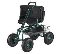 Vevor Garden Seat With Wheels, Rolling Garden Stool With Height Adjustable & 360 Degree Swivel Seat, For Garden, Yard