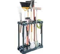 VEVOR Garden Tool Organizer, 10 Slots, Yard Tool Tower Rack for Garage Organization and Storage, Hold Long-Handled Tool/Rake/Broom/Shovel, PP Garden Tool Stand Holder Organizer for Yard, Shed, Outdoor