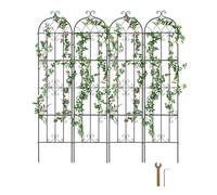 VEVOR Garden Trellis for Climbing Plants, 87 x 20 in, 4 Packs Rustproof Metal Garden Flower Trellis, Outdoor Climbing Rose Cucumbers Support, Decorative Clematis Trellis for Courtyards Lawns