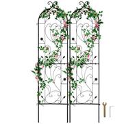 VEVOR Garden Trellis for Climbing Plants, 60 x 15 in, 2 Packs Rustproof Metal Garden Flower Trellis, Outdoor Climbing Rose Trellis Cucumbers Support,