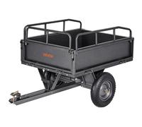 VEVOR Garden Utility Trailer, 10 Cu. Ft & 500lbs Capacity, ATV UTV Hauling Trailer, Tow Behind Steel Dump Cart with 14" Tires, Hand Pull or Foot Pedal, Heavy Duty Yard Trailers for Lawn Mower Tractor