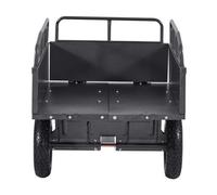 Vevor Garden Utility Trailer, 10 Cu. Ft & 500Lbs Capacity, Atv Utv Hauling Trailer, Tow Behind Steel Dump Cart 14" Tires