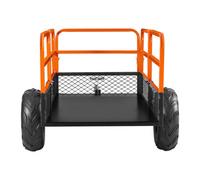 Vevor Garden Utility Trailer, 22 Cu. Ft & 1600Lbs, Atv Utv Trailer, Tow Behind Steel Dump Trailers, Removable Rear Panel