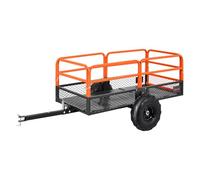 VEVOR Garden Utility Trailer, 22 Cu. Ft. & 1600lbs, ATV UTV Trailer, Tow Behind Steel Dump Trailers, Removable Rear Panel, Heavy Duty Pull Behind Yard Trailers for Lawn Mower Tractor Garden Waste