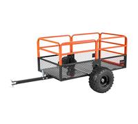 VEVOR Garden Utility Trailer, 28 Cu. Ft. & 1800lbs, ATV UTV Trailer, Tow Behind Steel Dump Trailers, Removable Rear Panel, Heavy Duty Pull Behind Yard Trailers for Lawn Mower Tractor Garden Waste