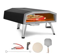 Vevor Gas Outdoor Pizza Oven 16-inch Propane Pizzaofen Portable Thick Stainless Steel Maker with 360° Rotatable Stone, Waterproof Cover, Peel, IR Thermometer, CSA Certified, Black