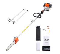 VEVOR Gas Pole Saw, 25CC 2 Stroke Gas Powered Pole Saws with 12 in Cutting Bar, Cordless Tree Trimmer with 23 fl.oz Fuel Tank, 7 to 12 ft Extendable, Powerful Chainsaw for Tree Trimming Pruning