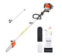 VEVOR Gas Pole Saw, 25CC 2 Stroke Gas Powered Pole Saws with 8 in Cutting Bar, Cordless Tree Trimmer with 23 fl.oz Fuel Tank, 6.5 to 9 ft Extendable, Powerful Chainsaw for Tree Trimming Pruning