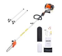 VEVOR Gas Pole Saw, 33CC 2 Stroke Gas Powered Pole Saws with 8 in Cutting Bar, Cordless Tree Trimmer with 30 fl.oz Fuel Tank, 6.7 to 11.6 ft Extendable, Powerful Chainsaw for Tree Trimming Pruning