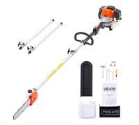 VEVOR Gas Pole Saw, 43CC 2 Stroke Gas Powered Pole Saws with 10 in Cutting Bar, Cordless Tree Trimmer with 30 fl.oz Fuel Tank, 6.8 to 11.7 ft Extendable, Powerful Chainsaw for Tree Trimming Pruning