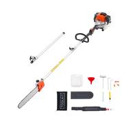 VEVOR Gas Pole Saw, 52CC 2 Stroke Gas Powered Pole Saws with 14 in Cutting Bar, Cordless Tree Trimmer with 30 fl.oz Fuel Tank, 7.2 to 10 ft Extendable, Powerful Chainsaw for Tree Trimming Pruning