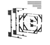 VEVOR Gate Corner Brace Bracket, 2 Sets, Anti Sag Gate Frame Hardware Kit, Gate Frame Brace Bracket with Latch Lock, Screws, for Shed Doors, Corral Gates, Driveway Gates, Wood Windows, Iron, Black