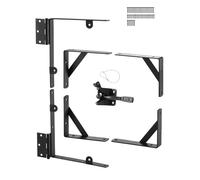 VEVOR Gate Corner Brace Bracket, Anti Sag Gate Frame Hardware Kit, Gate Frame Brace Bracket with Latch Lock Rope, Latch Lock, for Shed Doors, Corral Gates, Driveway Gates, Wood Windows, Iron, Black