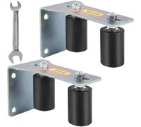 VEVOR Gate Roller Guide 3" Black Nylon Zinc Painted Sliding with L-Shape Bracket and Adjustable Bolts Support Assembly-2 Pack