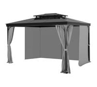 VEVOR Gazebo Curtains Outdoor, Fit 12' x 10' x 6.7' Gazebos, 4-Panel Sidewall Gazebo Privacy Curtains with Zippers, Outdoor Curtain Replacement for Patio Canopy, Only Curtain, Gray