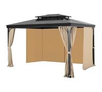VEVOR Gazebo Curtains Outdoor Waterproof, 10' x 10', 4-Panel Sidewall Gazebo Privacy Curtains with Zippers, 6.7' Tall Universal Sunshade Curtain Replacement for Patio Canopy, Only Curtain, Khaki