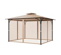 VEVOR Gazebo Netting Replacement 10x12ft 4 Panel Mesh Curtains Double Zip