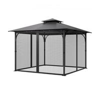 VEVOR Gazebo Netting Replacement, Fit Most 10 x 10 x 6.5 FT Gazebo, Outdoor Garden Net, 4-Panel Sidewall Mesh Curtain, Patio Midge Netting with Double Zipper, Canopy Screen