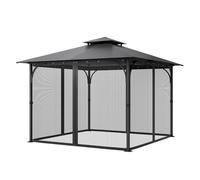 VEVOR Gazebo Netting Replacement, Fit Most 10 x 10 x 6.5 FT Gazebo, Outdoor Garden Net, 4-Panel Sidewall Mesh Curtain, Patio Midge Netting with Double Zipper, Canopy Screen