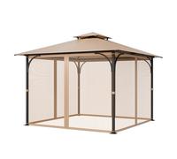 VEVOR Gazebo Netting Replacement, Fit Most 10 x 10 x 7 FT Gazebo, Outdoor Garden Net, 4-Panel Sidewall Mesh Curtain, Patio Midge Netting with Double Zipper, Canopy Screen