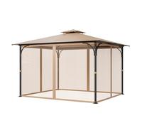 VEVOR Gazebo Netting Replacement, Fit Most 10 x 12 x 7.3 FT Gazebo Curtain, Outdoor Garden Net, 4-Panel Sidewall Mesh Net, Patio Midge Netting with Double Zipper, Canopy Screen (Netting Only)